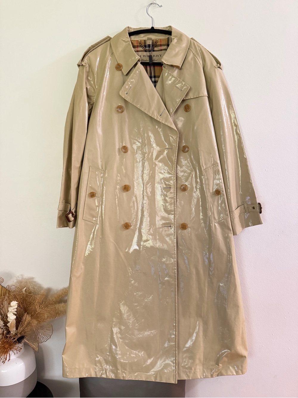 Burberry Laminated Gaberdine Trench Coat